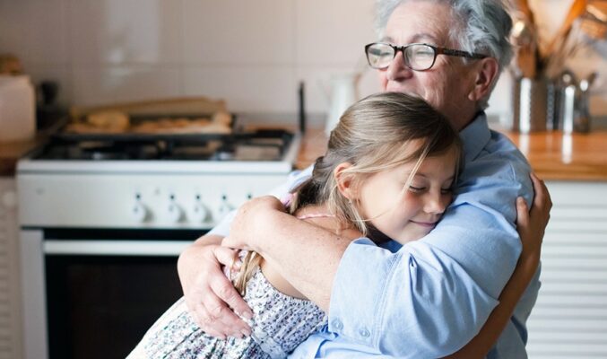 Grandmother and grandaughter spend time together