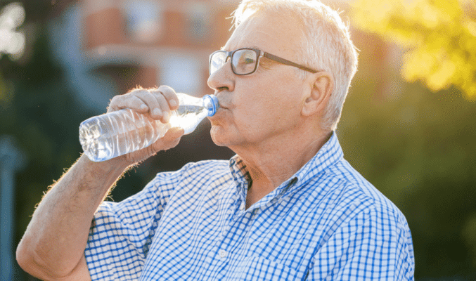 Man drinking water