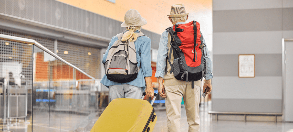 Senior couple at the airport