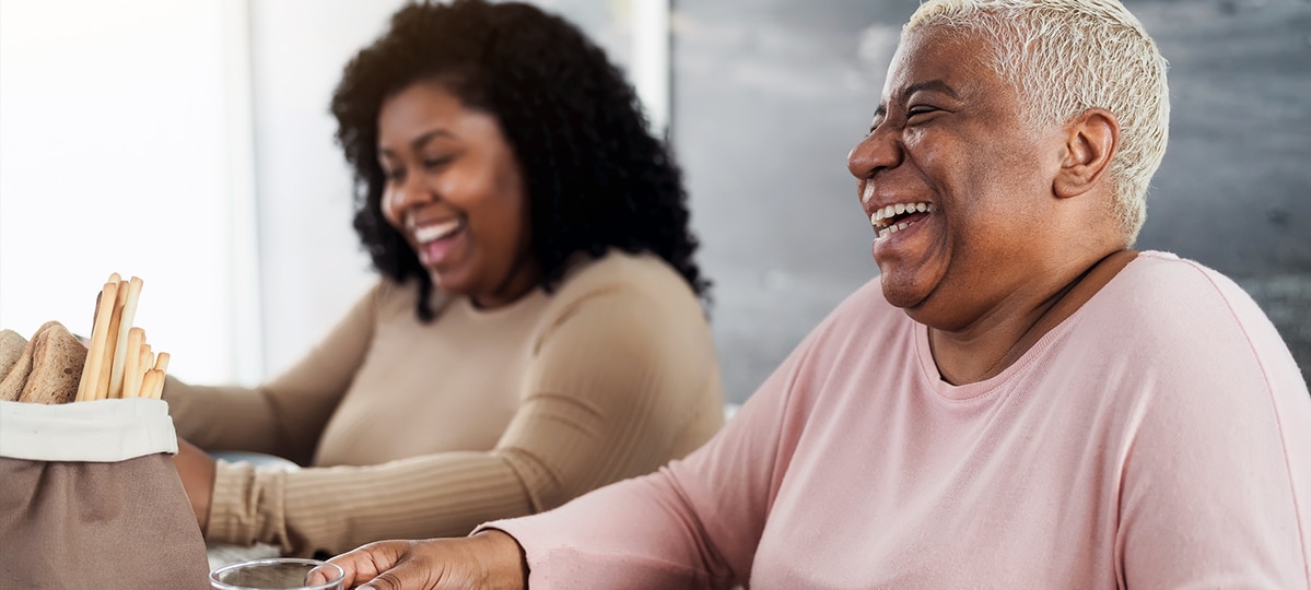 Mother and Daughter Laughing