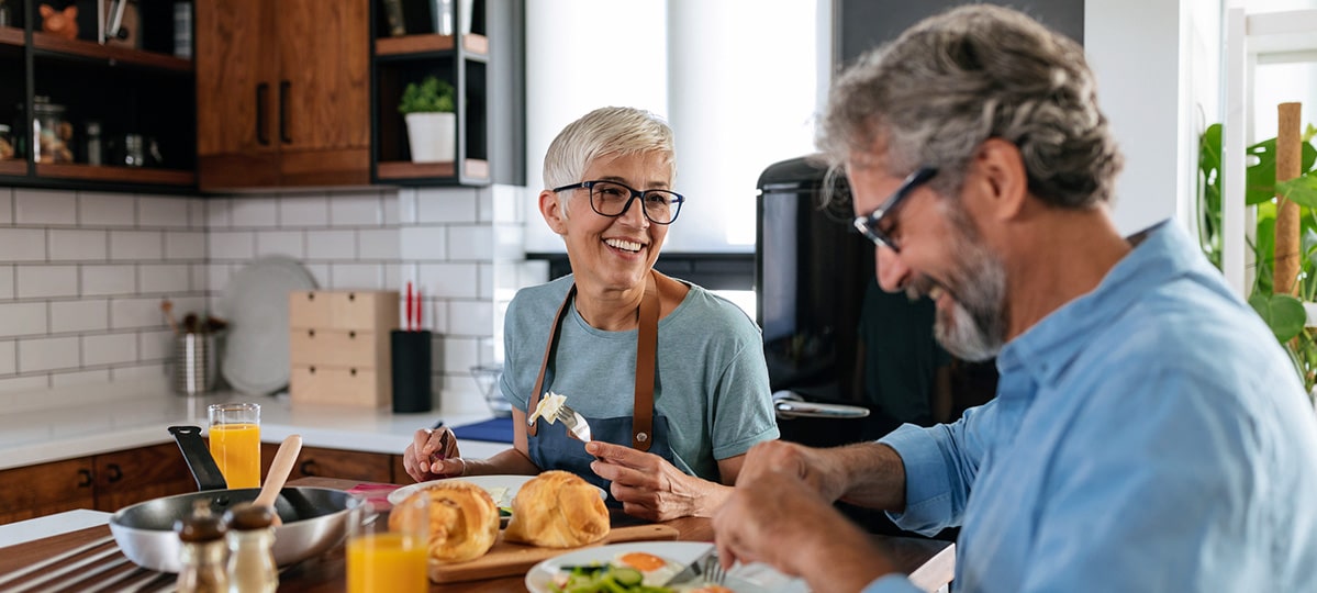 Senior Couple Eating Healthy Breakfast