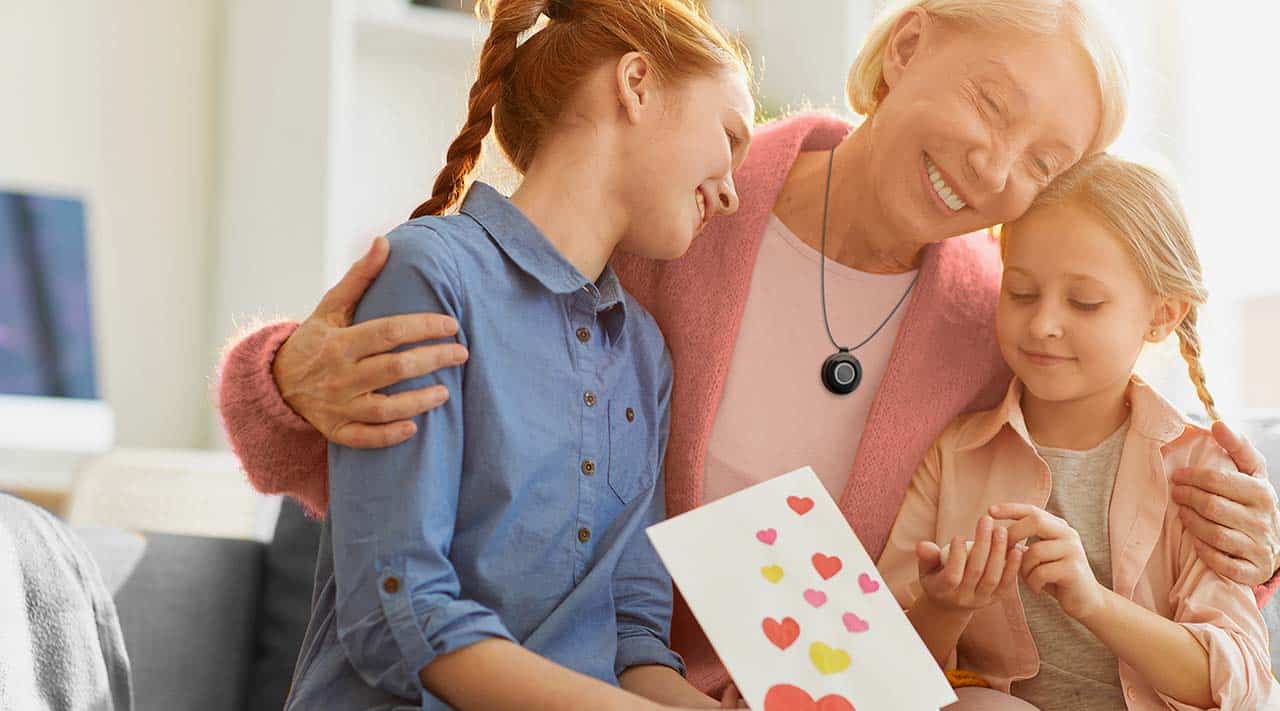 Granddaughters Giving Grandmother a Valentine